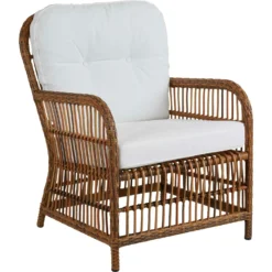 Brafab Anemon Lounge Chair, Natural/White