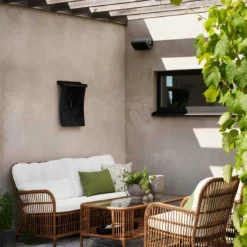 Brafab Anemon Lounge Chair, Natural/White -Outlet A Serene Garden Store brafab anemon lounge armchair with cushion 5