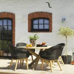 Brafab Eios Table Ø150, Teak -Outlet A Serene Garden Store brafab eios table 150 teak 3