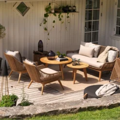 Brafab Kastos Coffee Table Teak, D60 H45 Cm 7 Brafab Kastos Coffee Table Teak, D60 H45 Cm -Outlet A Serene Garden Store brafab kastos coffee table teak 3