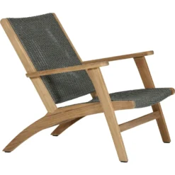 Brafab Kira Lounge Chair, Teak / Grey Artificial Rattan