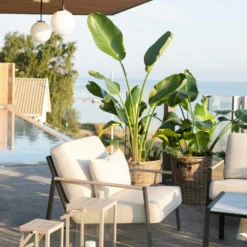 Brafab Lyra Armchair, Black/Sand -Outlet A Serene Garden Store brafab lyra armchair black with cushion 10