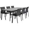 Brafab Lyra Table Set 6 Seats, Black/Grey