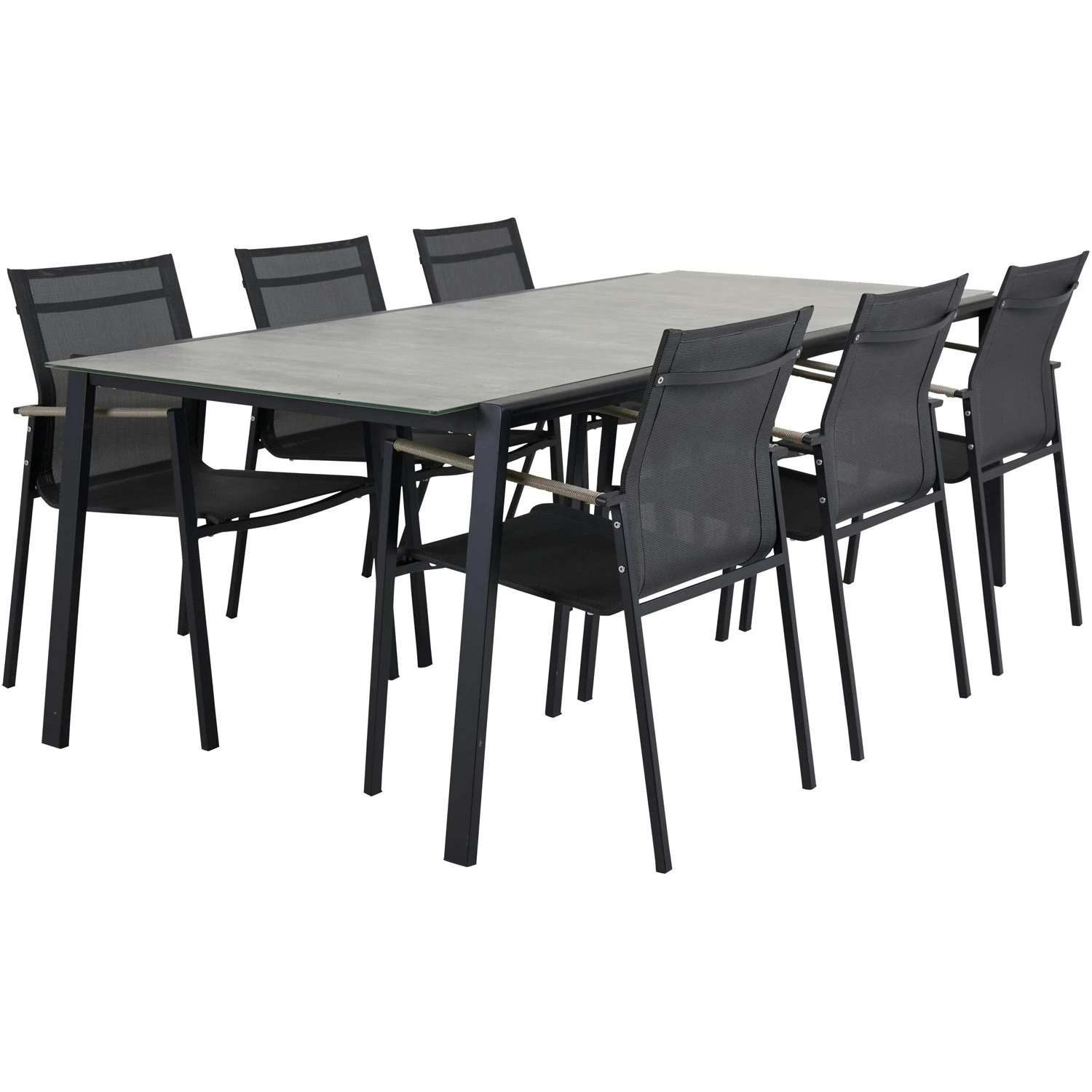 Brafab Lyra Table Set 6 Seats, Black/Grey 1 Brafab Lyra Table Set 6 Seats, Black/Grey