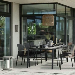 Brafab Lyra Table Set 6 Seats, Black/Grey 9 Brafab Lyra Table Set 6 Seats, Black/Grey -Outlet A Serene Garden Store brafab lyra dining group black black 3