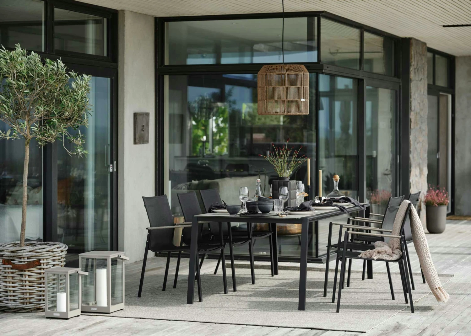 Brafab Lyra Table Set 6 Seats, Black/Grey 4 Brafab Lyra Table Set 6 Seats, Black/Grey - Image 4