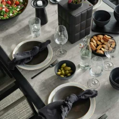 Brafab Lyra Table Set 6 Seats, Black/Grey 10 Brafab Lyra Table Set 6 Seats, Black/Grey -Outlet A Serene Garden Store brafab lyra dining group black black 4