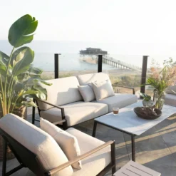 Brafab Lyra Lounge Set 4,5 Seats, Black/Sand -Outlet A Serene Garden Store brafab lyra sofa group black grey 2