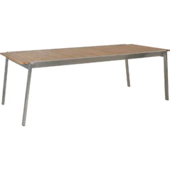 Brafab Naos Dining Table 100x220-320 Cm, Stainless Steel/Teak