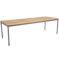 Brafab Nox Dining Table Aluminium/Teak 90x238 Cm, Anthracite
