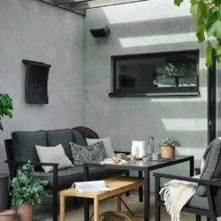 Brafab Rana Lounge Set Low 5 Seats, Black/Anthracite -Outlet A Serene Garden Store brafab rana corner group low black 2