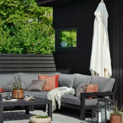 Brafab Stettler Modular Sofa Corner Piece, Black/Grey -Outlet A Serene Garden Store brafab stettler corner matt black m dyn 3