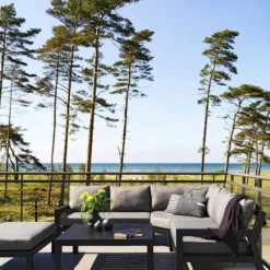 Brafab Stettler Modular Sofa Corner Piece, Black/Grey -Outlet A Serene Garden Store brafab stettler corner matt black m dyn 5