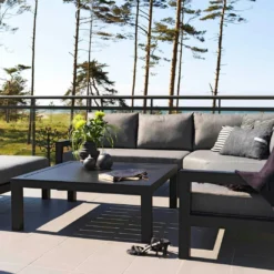 Brafab Stettler Corner Sofa 5-Seater, Black/Grey -Outlet A Serene Garden Store brafab stettler corner sofa black grey 2