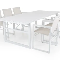 Brafab Vevi Dining Chair, White/Alu -Outlet A Serene Garden Store brafab vevi dining chair 12