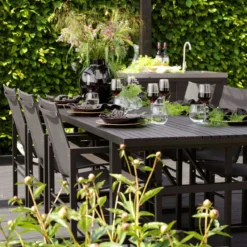 Brafab Vevi Dining Table 230x95, Black Alu -Outlet A Serene Garden Store brafab vevi dining table 230x95 3