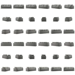 Le Grand Air 3-Seater Sofa Outdoor Sunbrella, Flanelle -Outlet A Serene Garden Store decotique le grand air outdoor 3 seater sunbrella 17 scaled