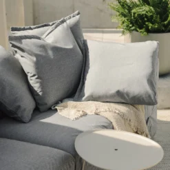 Le Grand Air 3-Seater Sofa Outdoor Sunbrella, Flanelle -Outlet A Serene Garden Store decotique le grand air outdoor 3 seater sunbrella 19