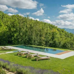 Sand Sunbed With Cushion, Teak / White -Outlet A Serene Garden Store ethimo sand sunbed with cushion teak white 4