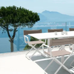 Studios Director's Chair Folding Seat, Warm White / Nature Grey