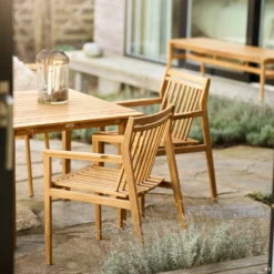 M10 Sammen Bench Outdoor Teak, 50x185,5 Cm -Outlet A Serene Garden Store fdb mbler bench outdoor teak 0