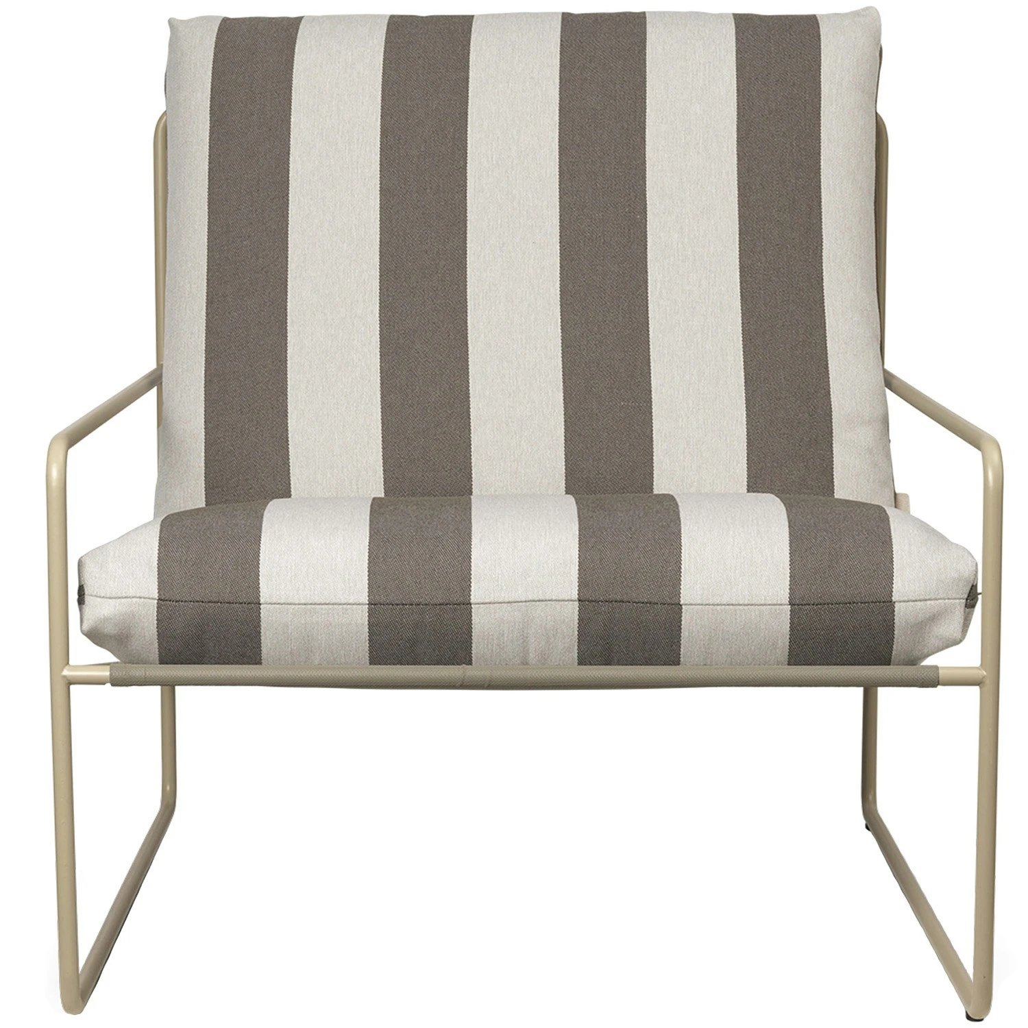 Ferm LIVING Desert Stripe Armchair Cashmere/Chocolate 1 Ferm LIVING Desert Stripe Armchair Cashmere/Chocolate