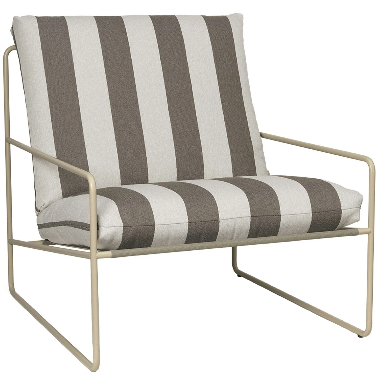 Ferm LIVING Desert Stripe Armchair Cashmere/Chocolate 2 Ferm LIVING Desert Stripe Armchair Cashmere/Chocolate - Image 2