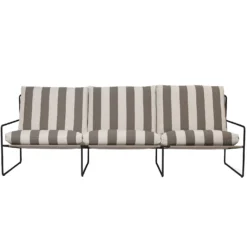 Ferm LIVING Desert Stripe Sofa Black/Chocolate, 3-Seater