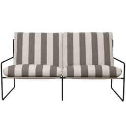 Ferm LIVING Desert Stripe Sofa Black/Chocolate, 2-Seater