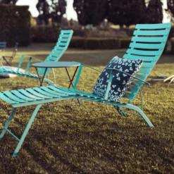 Bistro Chaise Longue, Deep Blue -Outlet A Serene Garden Store fermob bistro chaise longue 1 2