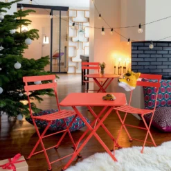 Bistro Metal Chair, Red Ochre -Outlet A Serene Garden Store fermob bistro metal chair 1 2