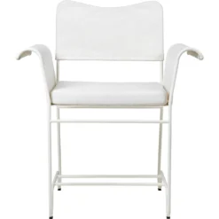 Gubi Tropique Dining Chair, Classic White Semi Matt / Udine 06
