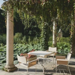 Gubi Tropique Dining Chair, Classic White Semi Matt / Udine 12 -Outlet A Serene Garden Store gubi tropique dining chair black limonta udine 06 10 scaled