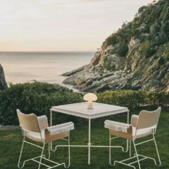 Gubi Tropique Dining Table 90x90 Cm, White -Outlet A Serene Garden Store gubi tropique dining table classic black 9