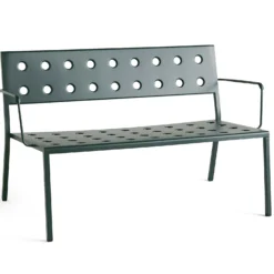 Hay Balcony Lounge Bench With Armrest, Dark Forest