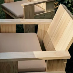 Hay Crate Dining Chair, Natural -Outlet A Serene Garden Store hay crate dining chair water based lacquered pinewood 6