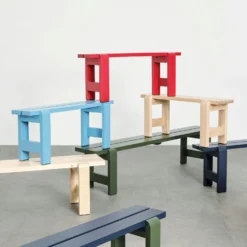 Hay Weekday Bench 23x111 Cm, Azure Blue -Outlet A Serene Garden Store hay weekday bench l111 water based pinewood 19