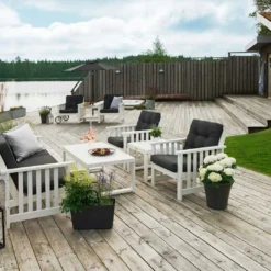 Gotland Sofa Set 5 Seats, White -Outlet A Serene Garden Store hillerstorp gotland soffgrupp vit 4