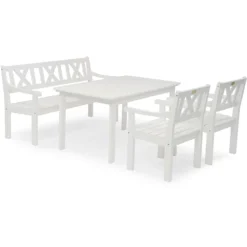 Läckö Table Set 5 Seats, White