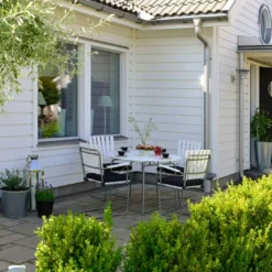 Sandhamn Table Ø100 Cm, White -Outlet A Serene Garden Store hillerstorp sandhamn bord 100 cm fallbart stal vit 3