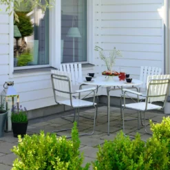 Sandhamn Table Set, White -Outlet A Serene Garden Store hillerstorp sandhamn matgrupp varmebehandlad ask 2