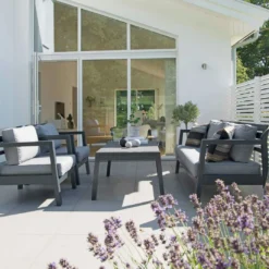 Stoltö Sofa Set 4 Seats, Hurricane Grey/Grey 8 Stoltö Sofa Set 4 Seats, Hurricane Grey/Grey -Outlet A Serene Garden Store hillerstorp stolto sofa set 4 seats hurricane grey grey 2