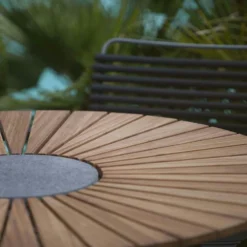 Circle Table 150 Cm, Bamboo / Black -Outlet A Serene Garden Store houe circle dining table 110 cm bamboo black 3 1