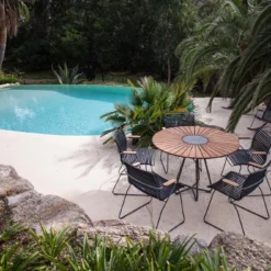 Circle Table 150 Cm, Bamboo / Black -Outlet A Serene Garden Store houe circle dining table 110 cm bamboo black 4 1