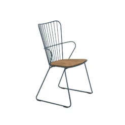Paon Dining Chair, Midnight Blue/Bamboo